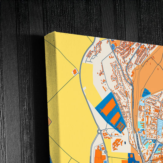 Meaux France Colorful City Map Canvas Print Detail