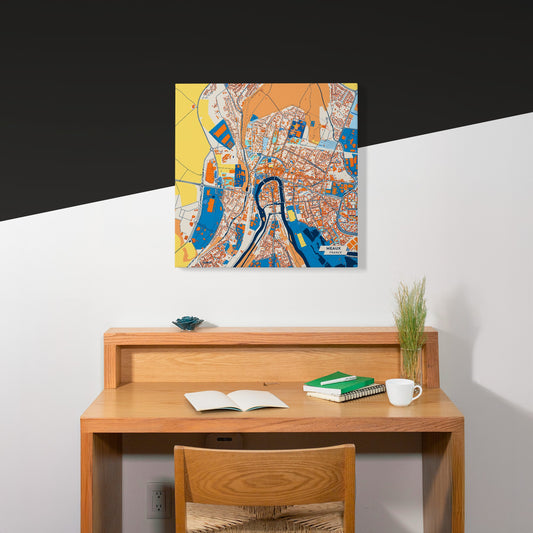 Meaux France Colorful City Map Canvas Print Scene