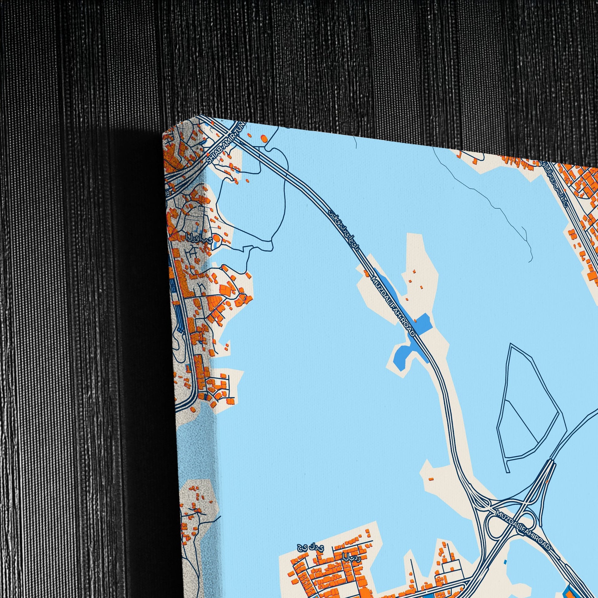 Mecca Saudi Arabia Colorful City Map Canvas Print Detail