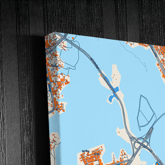 Mecca Saudi Arabia Colorful City Map Canvas Print Detail