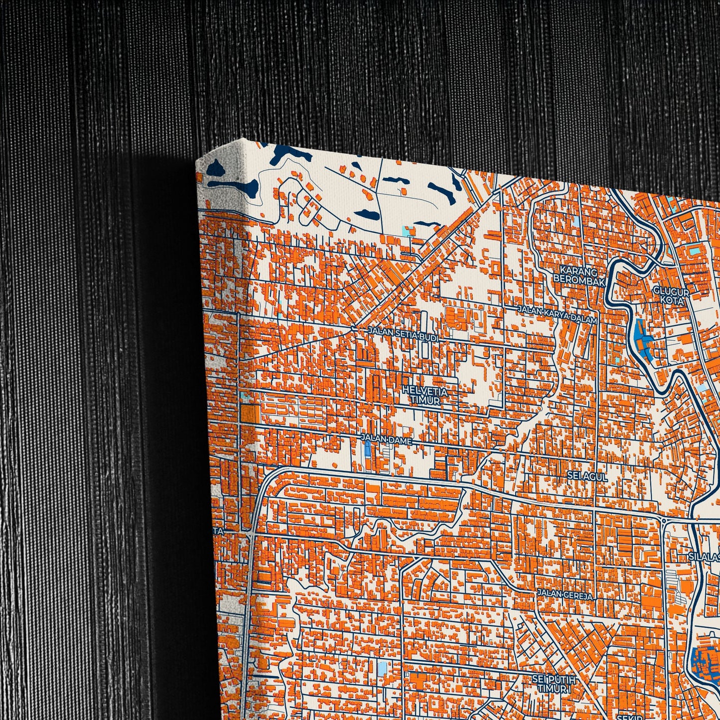 Medan Indonesia Colorful City Map Canvas Print Detail