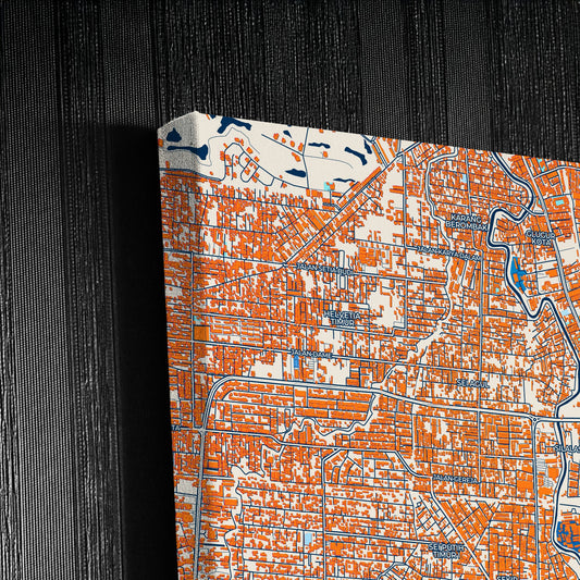 Medan Indonesia Colorful City Map Canvas Print Detail