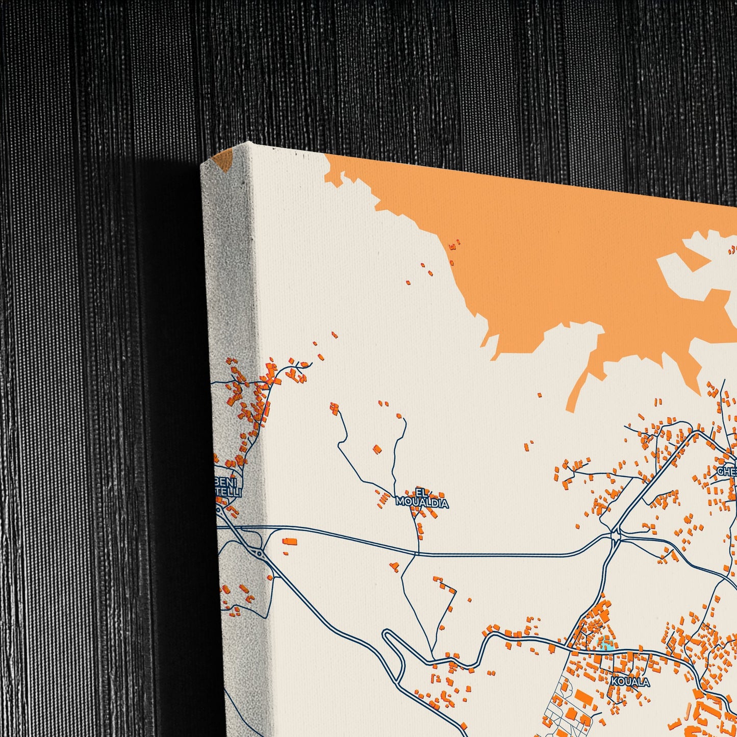 Medea Algeria Colorful City Map Canvas Print Detail