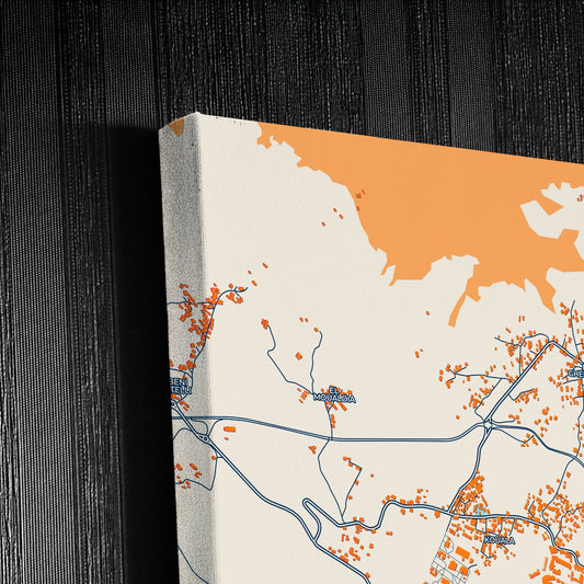 Medea Algeria Colorful City Map Canvas Print Detail