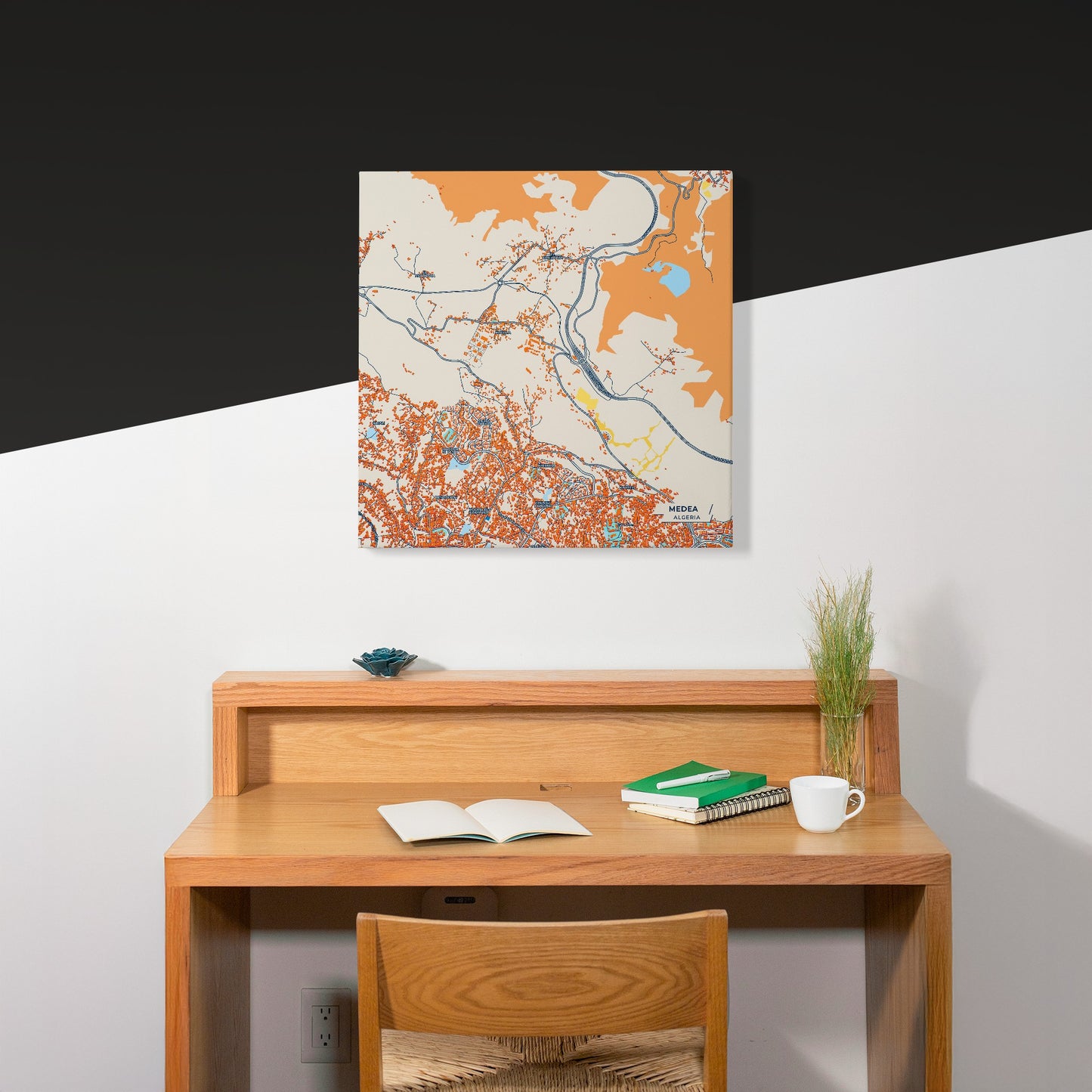 Medea Algeria Colorful City Map Canvas Print Scene