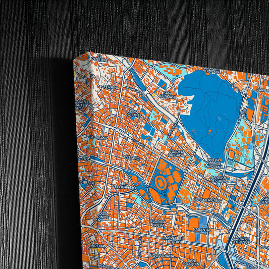 Medellin Colombia Colorful City Map Canvas Print Detail