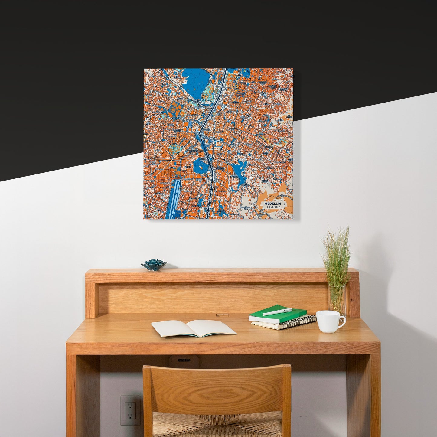 Medellin Colombia Colorful City Map Canvas Print Scene