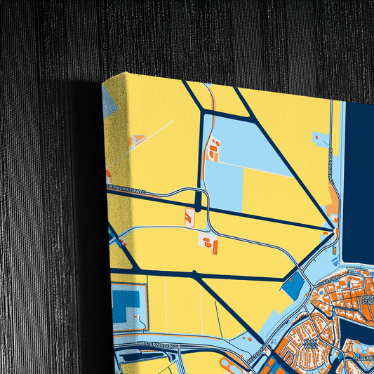 Medemblik Netherlands Colorful City Map Canvas Print Detail