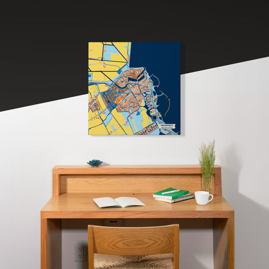 Medemblik Netherlands Colorful City Map Canvas Print Scene