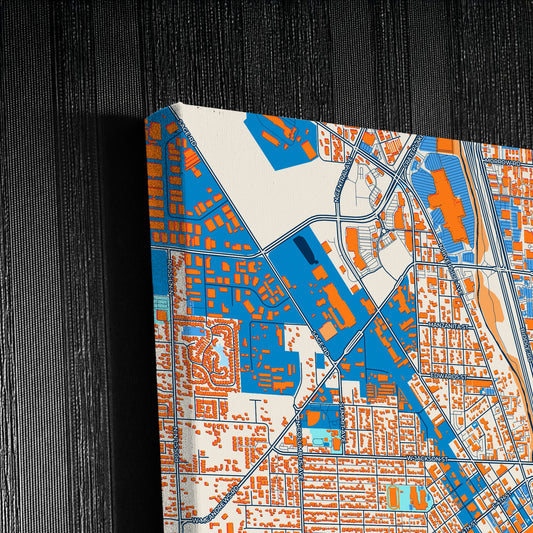 Medford Oregon Colorful City Map Canvas Print Detail