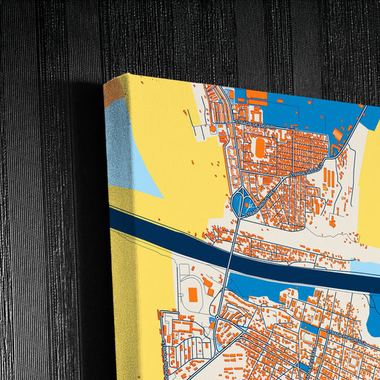Medgidia Romania Colorful City Map Canvas Print Detail