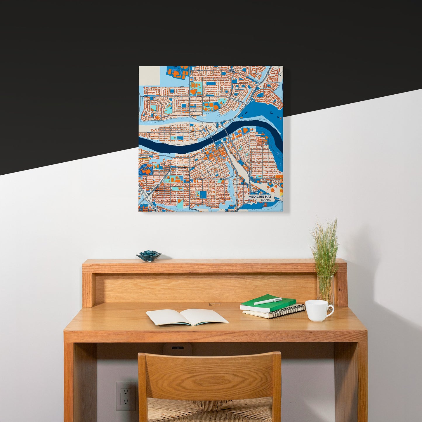 Medicine Hat Canada Colorful City Map Canvas Print Scene