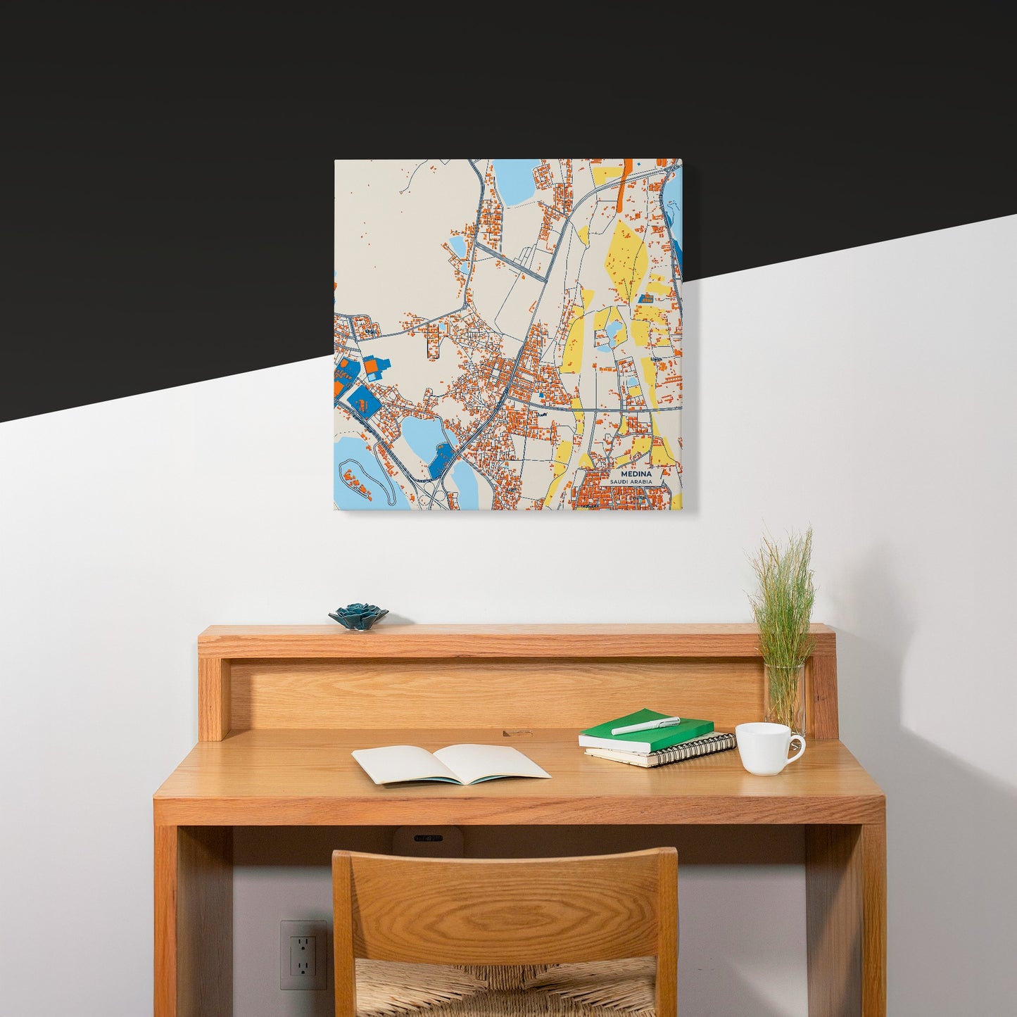 Medina Saudi Arabia Colorful City Map Canvas Print Scene