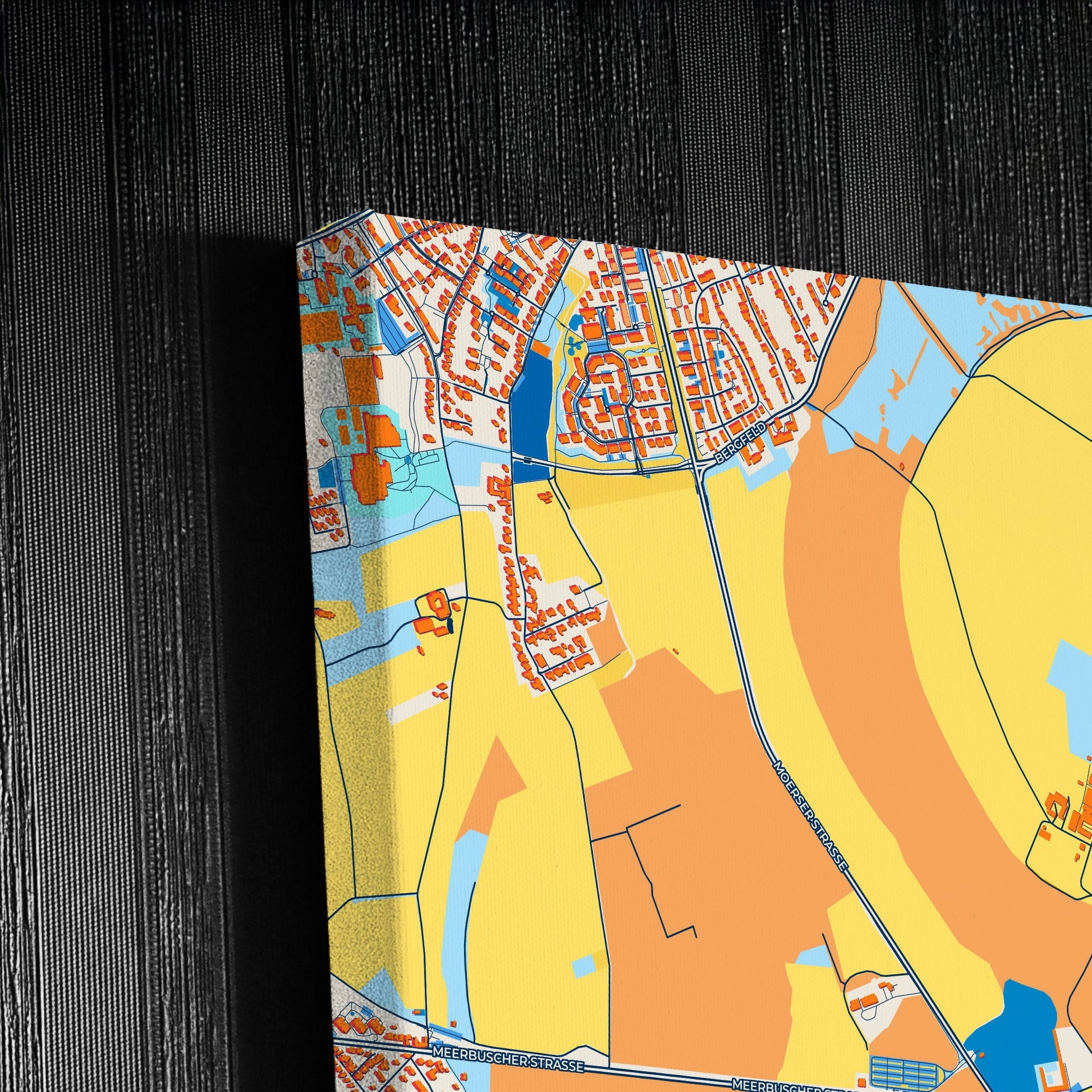 Meerbusch Germany Colorful City Map Canvas Print Detail