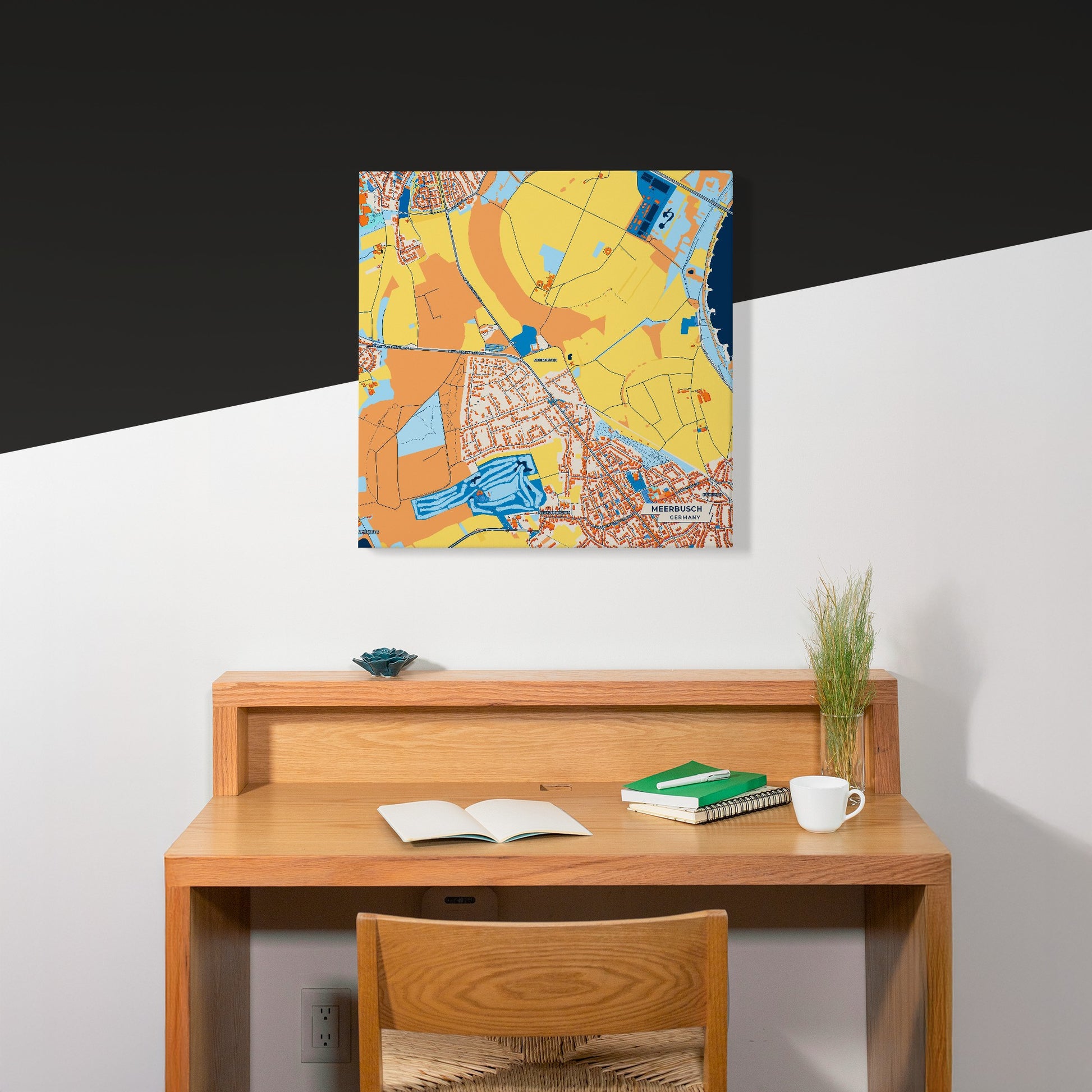 Meerbusch Germany Colorful City Map Canvas Print Scene