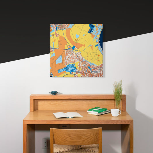 Meerbusch Germany Colorful City Map Canvas Print Scene