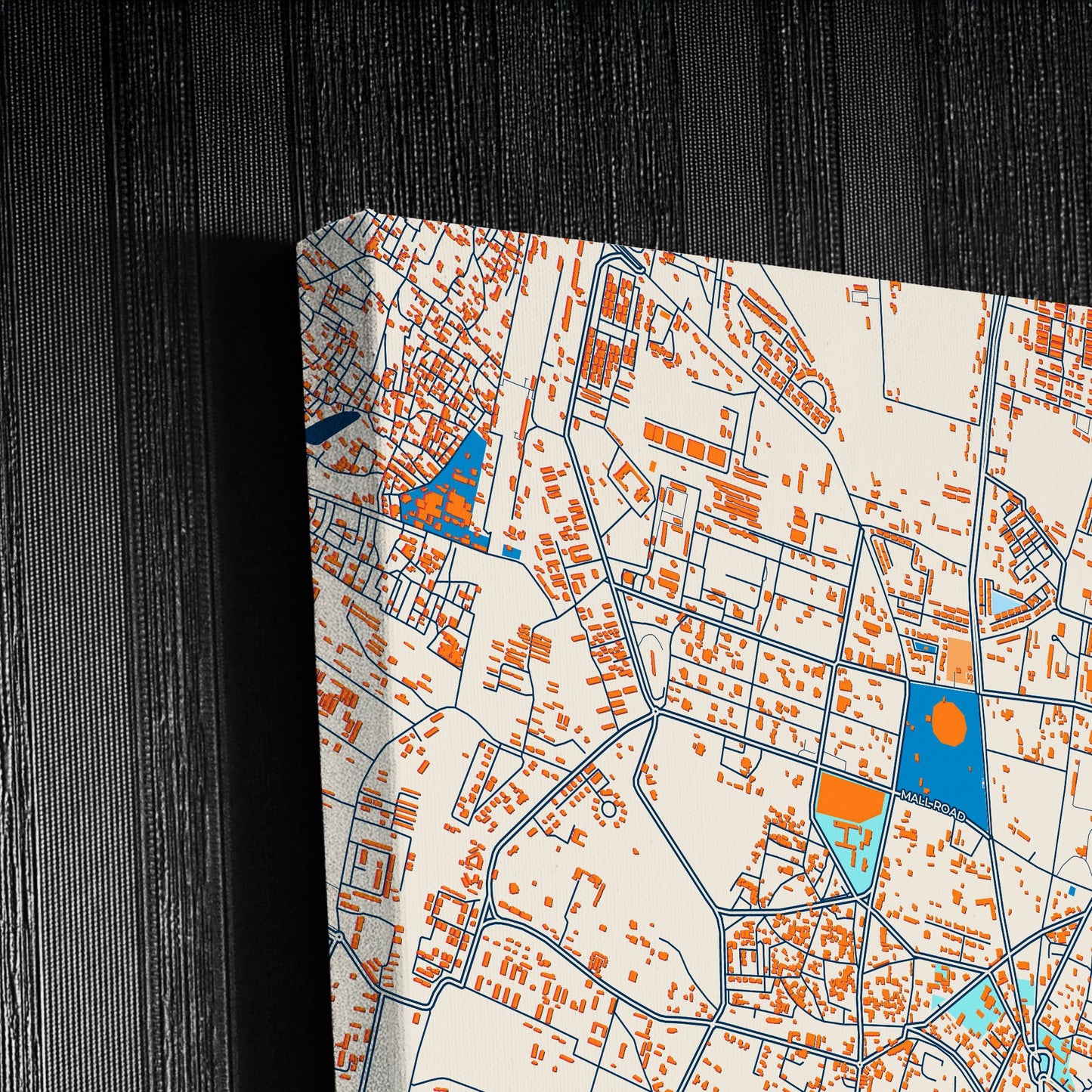 Meerut India Colorful City Map Canvas Print Detail