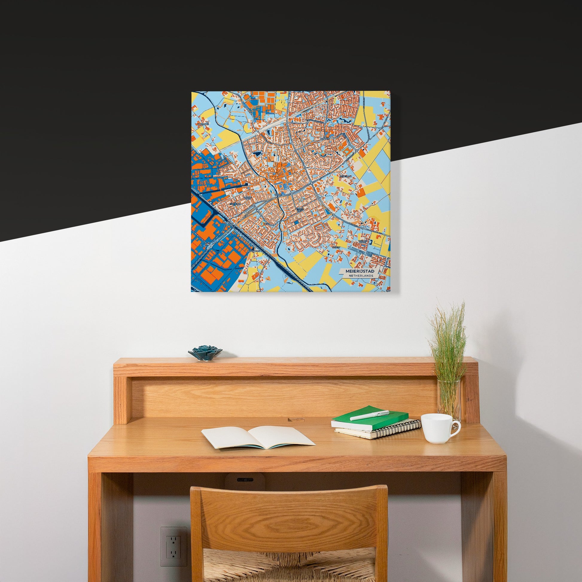 Meierijstad Netherlands Colorful City Map Canvas Print Scene