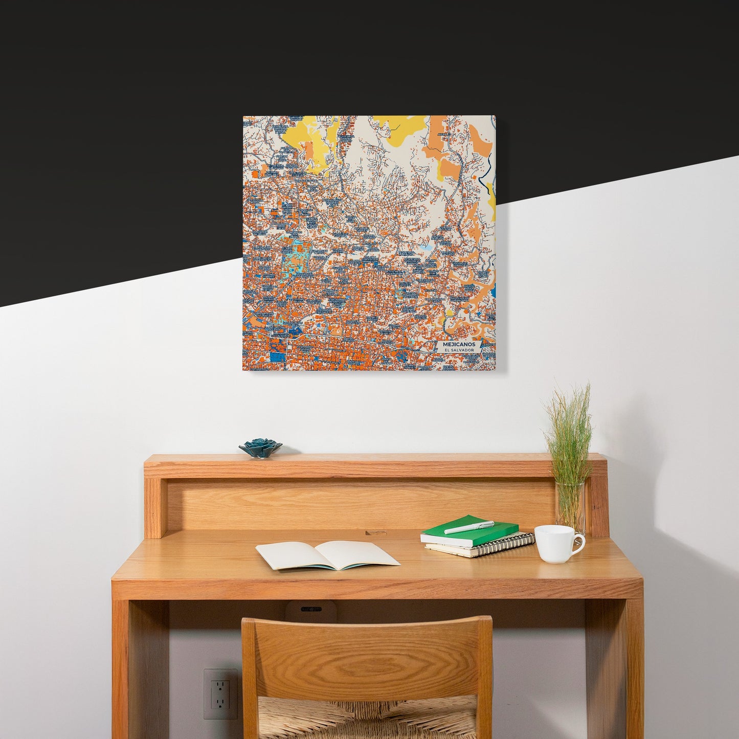 Mejicanos El Salvador Colorful City Map Canvas Print Scene
