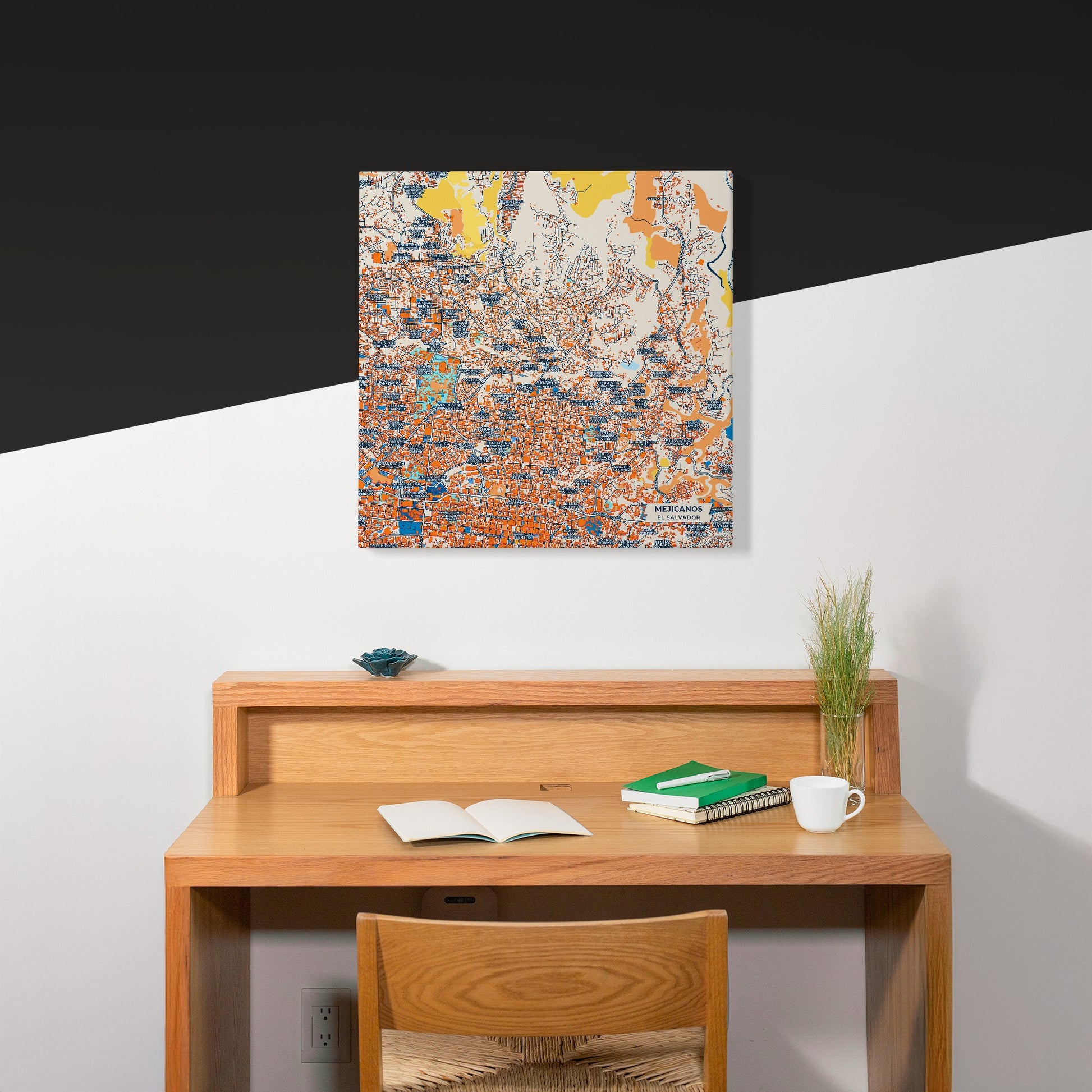 Mejicanos El Salvador Colorful City Map Canvas Print Scene