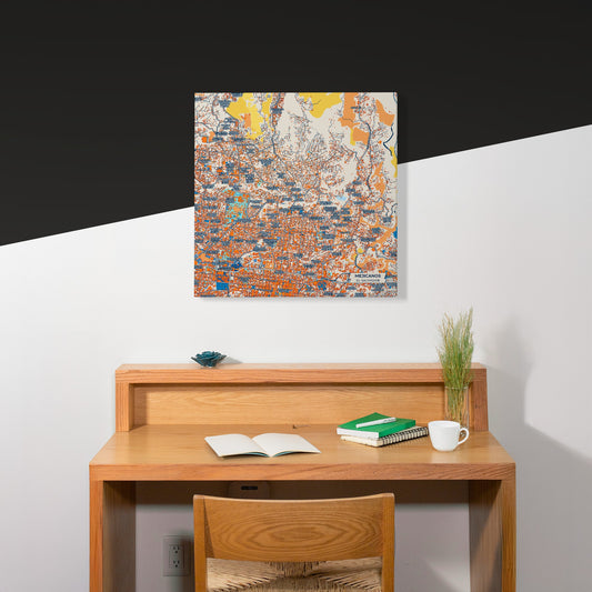 Mejicanos El Salvador Colorful City Map Canvas Print Scene