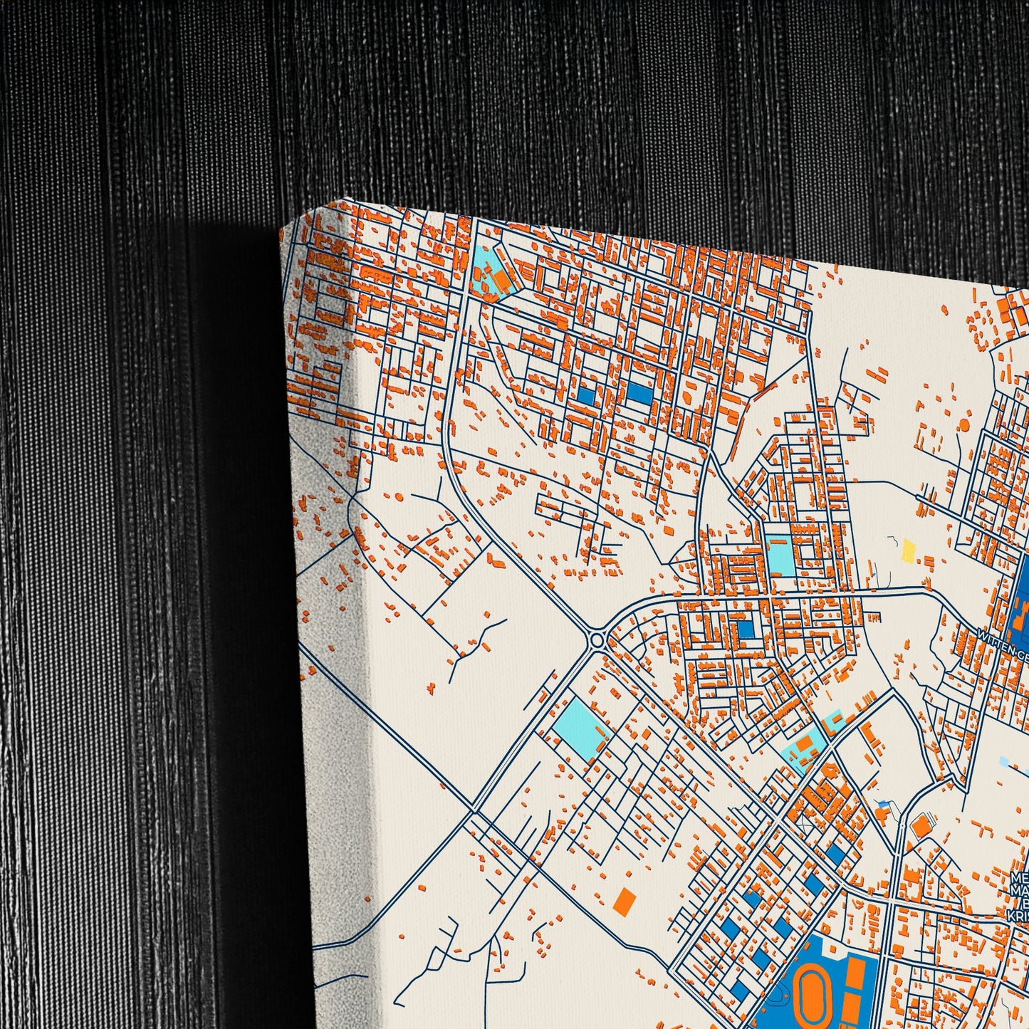 Mek´Ele Ethiopia Colorful City Map Canvas Print Detail