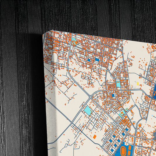 Mek´Ele Ethiopia Colorful City Map Canvas Print Detail