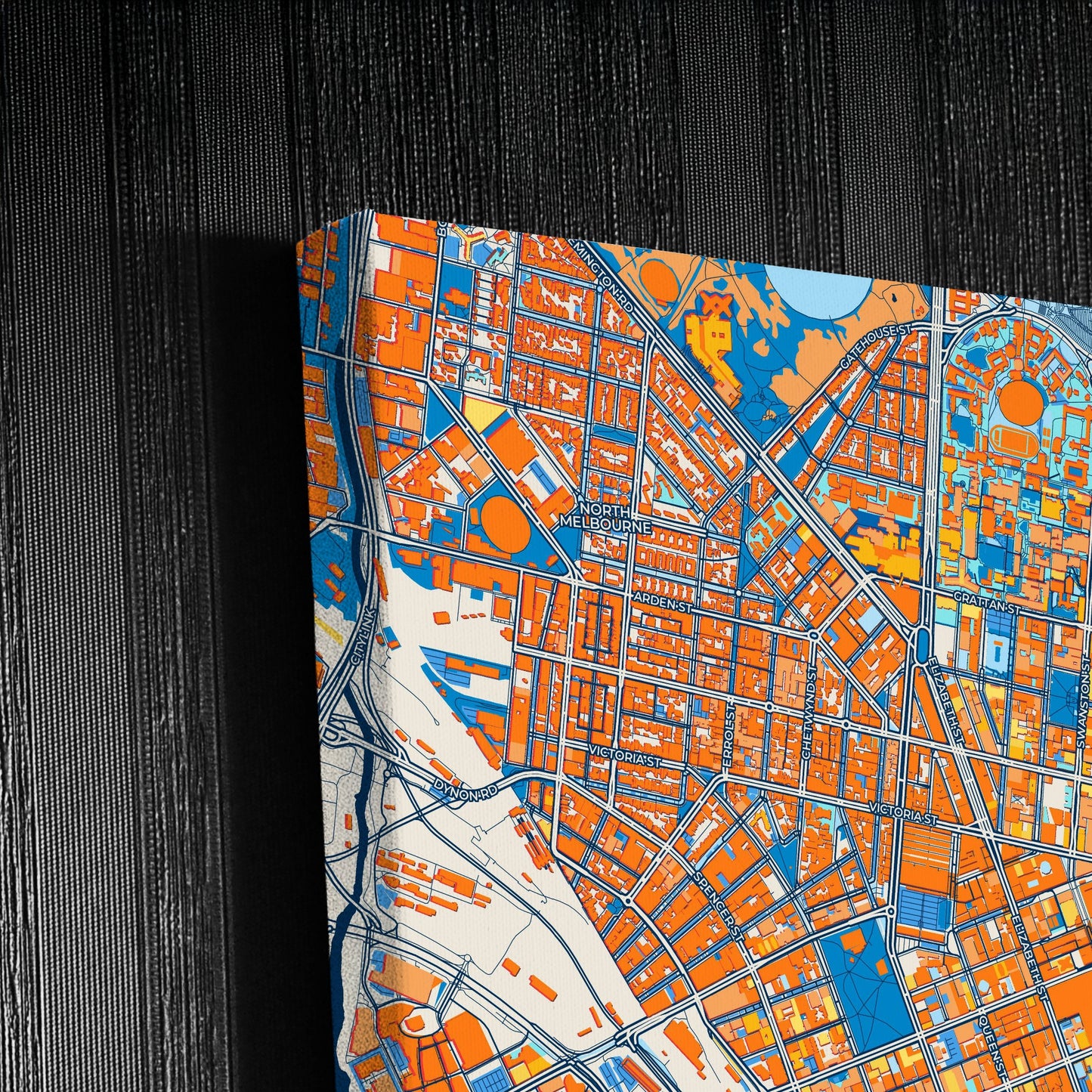 Melbourne Australia Colorful City Map Canvas Print Detail