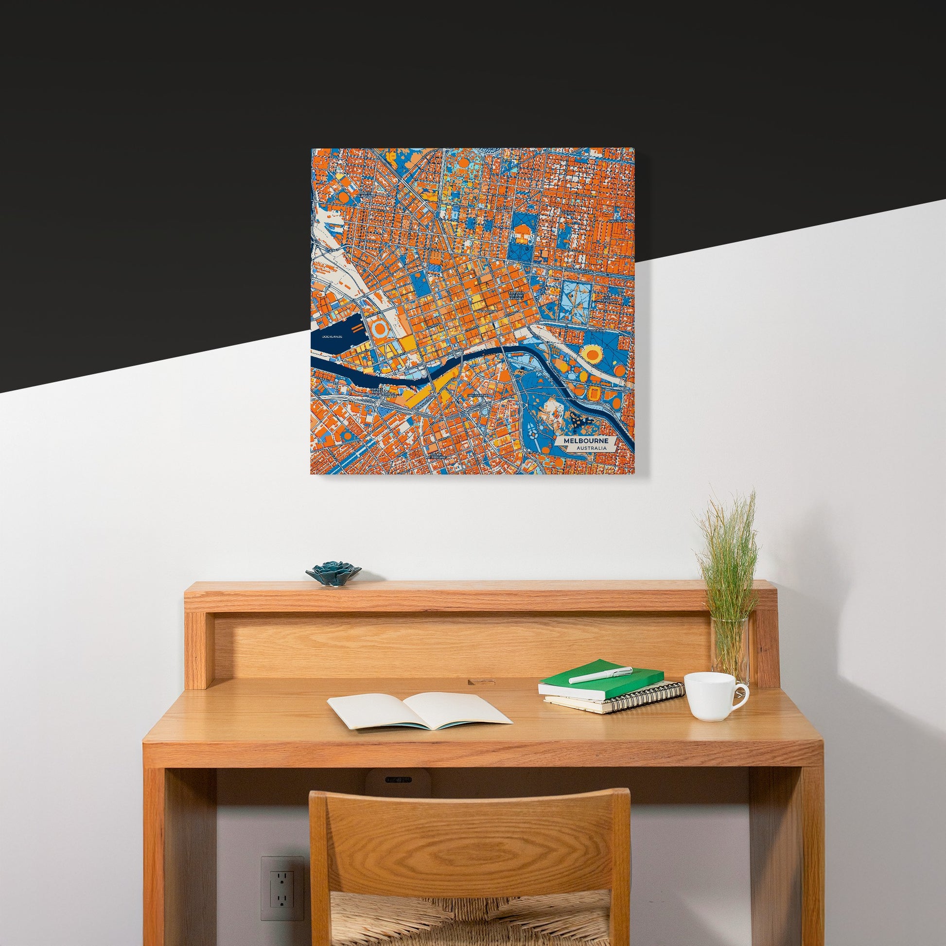 Melbourne Australia Colorful City Map Canvas Print Scene