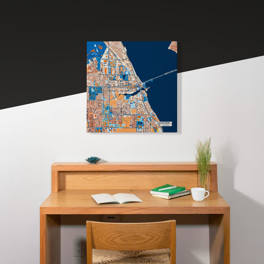 Melbourne Florida Colorful City Map Canvas Print Scene