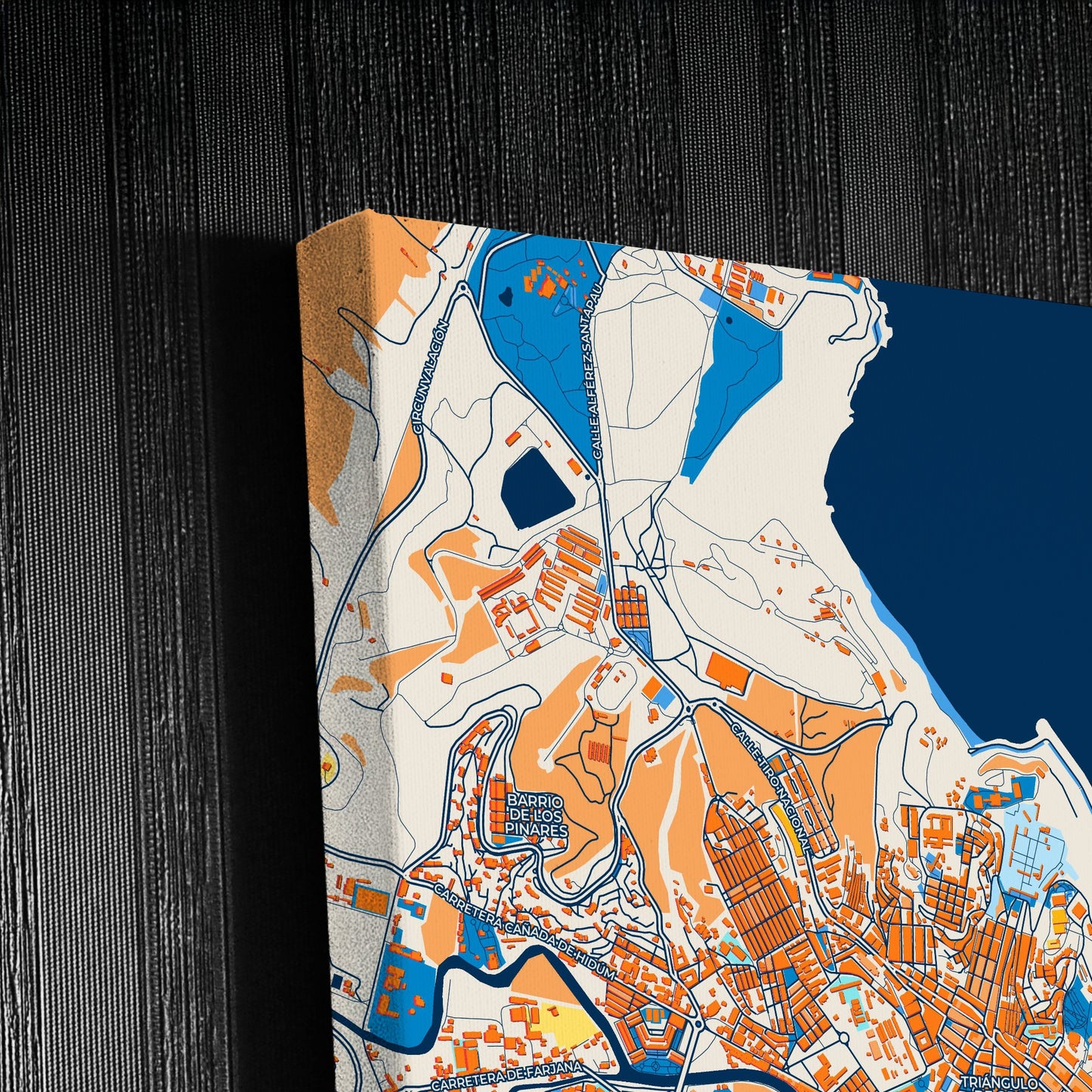 Melilla Spain Colorful City Map Canvas Print Detail