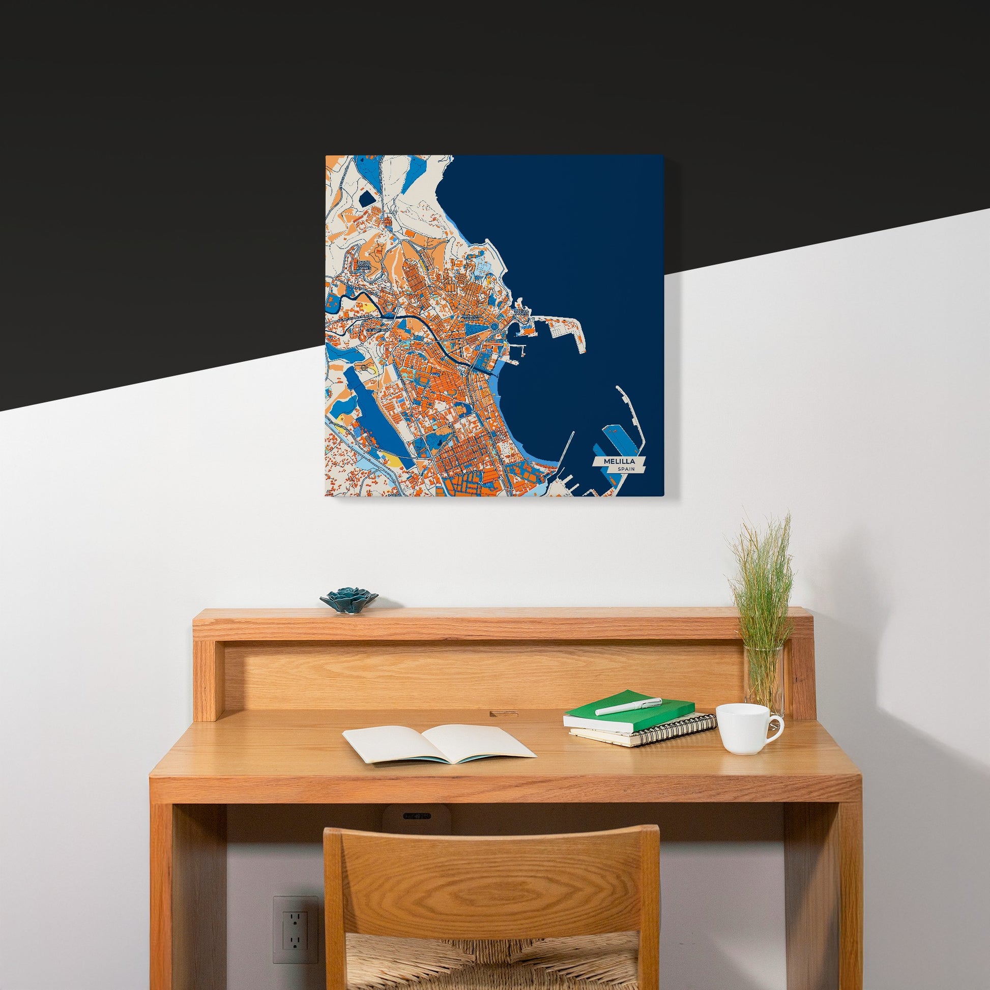 Melilla Spain Colorful City Map Canvas Print Scene