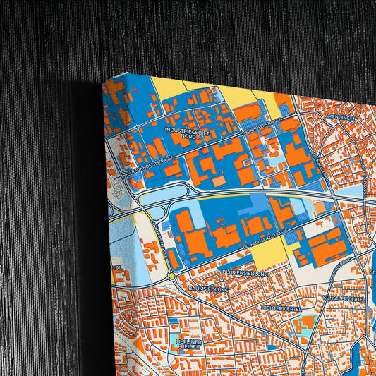 Memmingen Germany Colorful City Map Canvas Print Detail