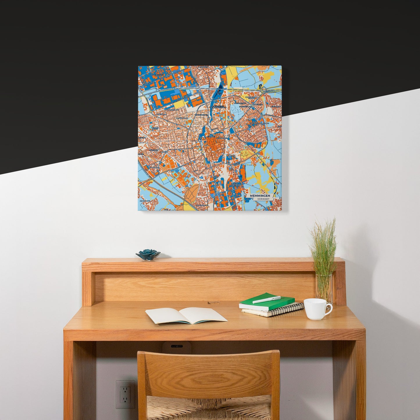 Memmingen Germany Colorful City Map Canvas Print Scene