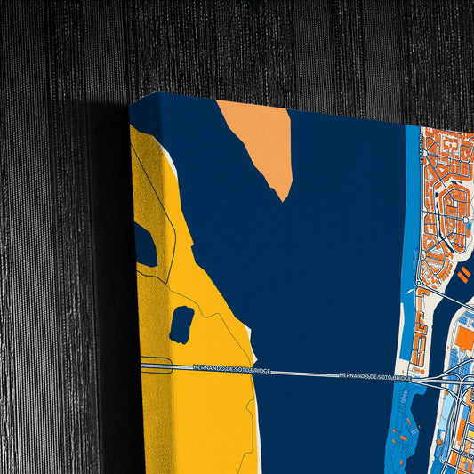 Memphis Tennessee Colorful City Map Canvas Print Detail