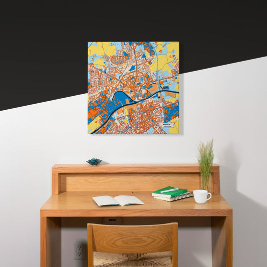 Menen  Belgium Colorful City Map Canvas Print Scene