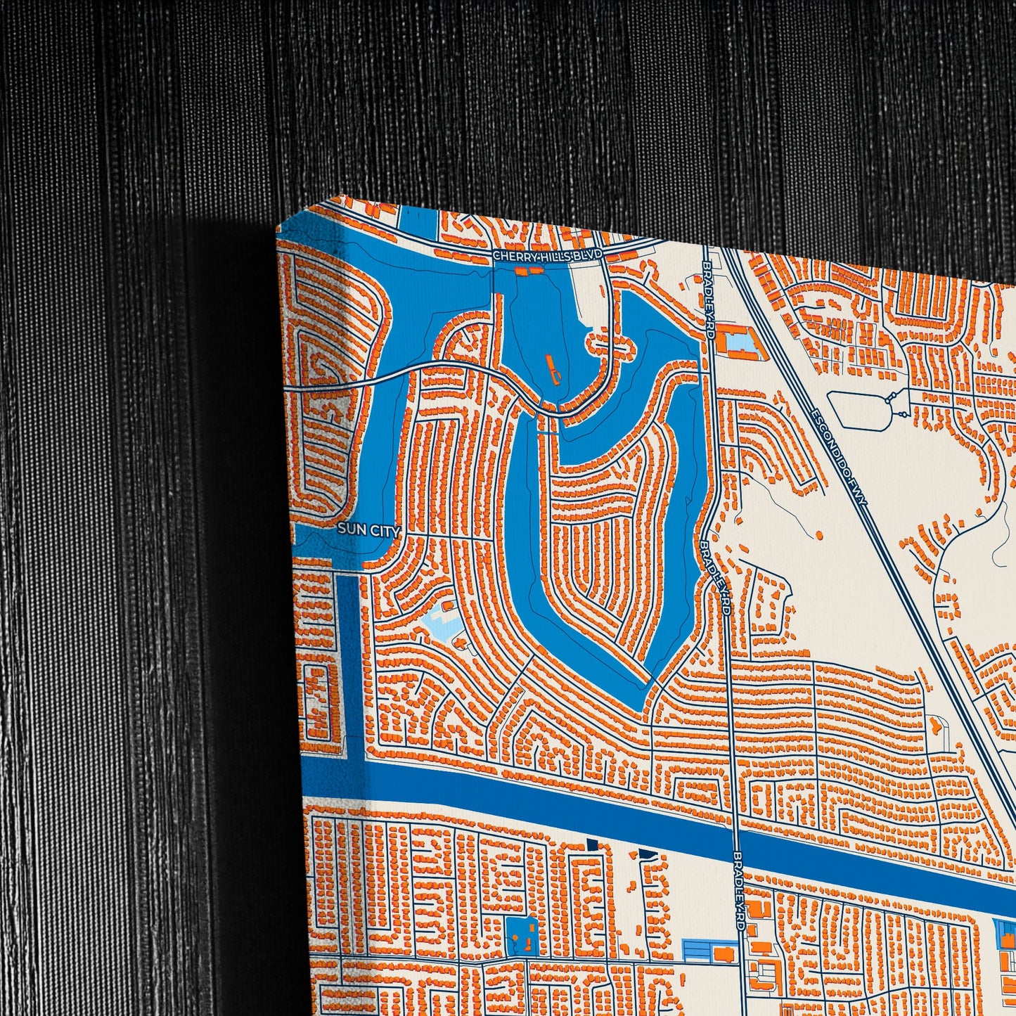 Menifee California Colorful City Map Canvas Print Detail