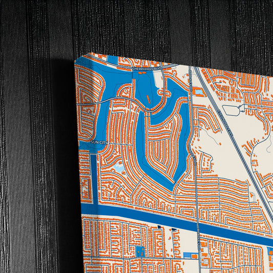 Menifee California Colorful City Map Canvas Print Detail