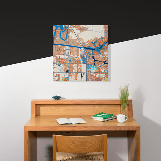 Menifee California Colorful City Map Canvas Print Scene