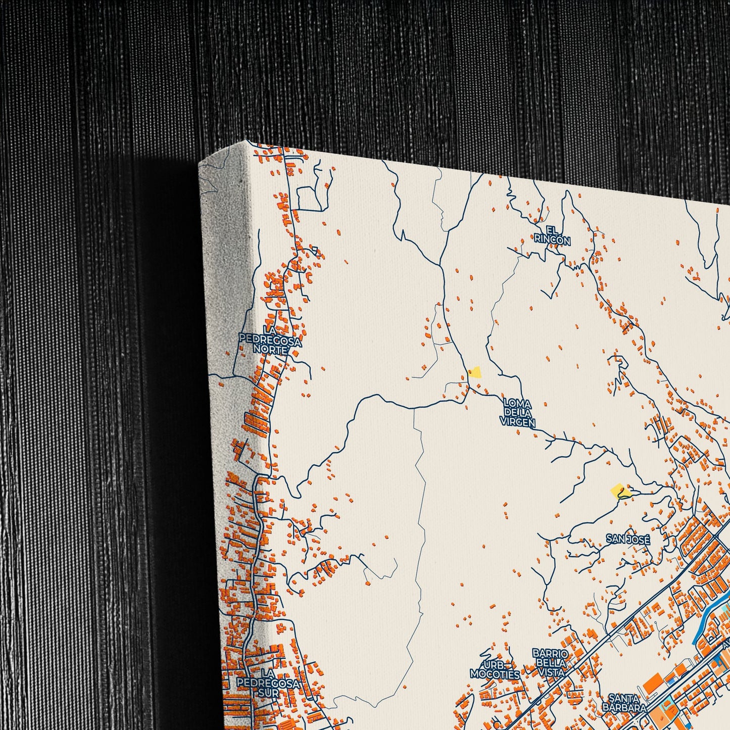 Merida Venezuela Colorful City Map Canvas Print Detail