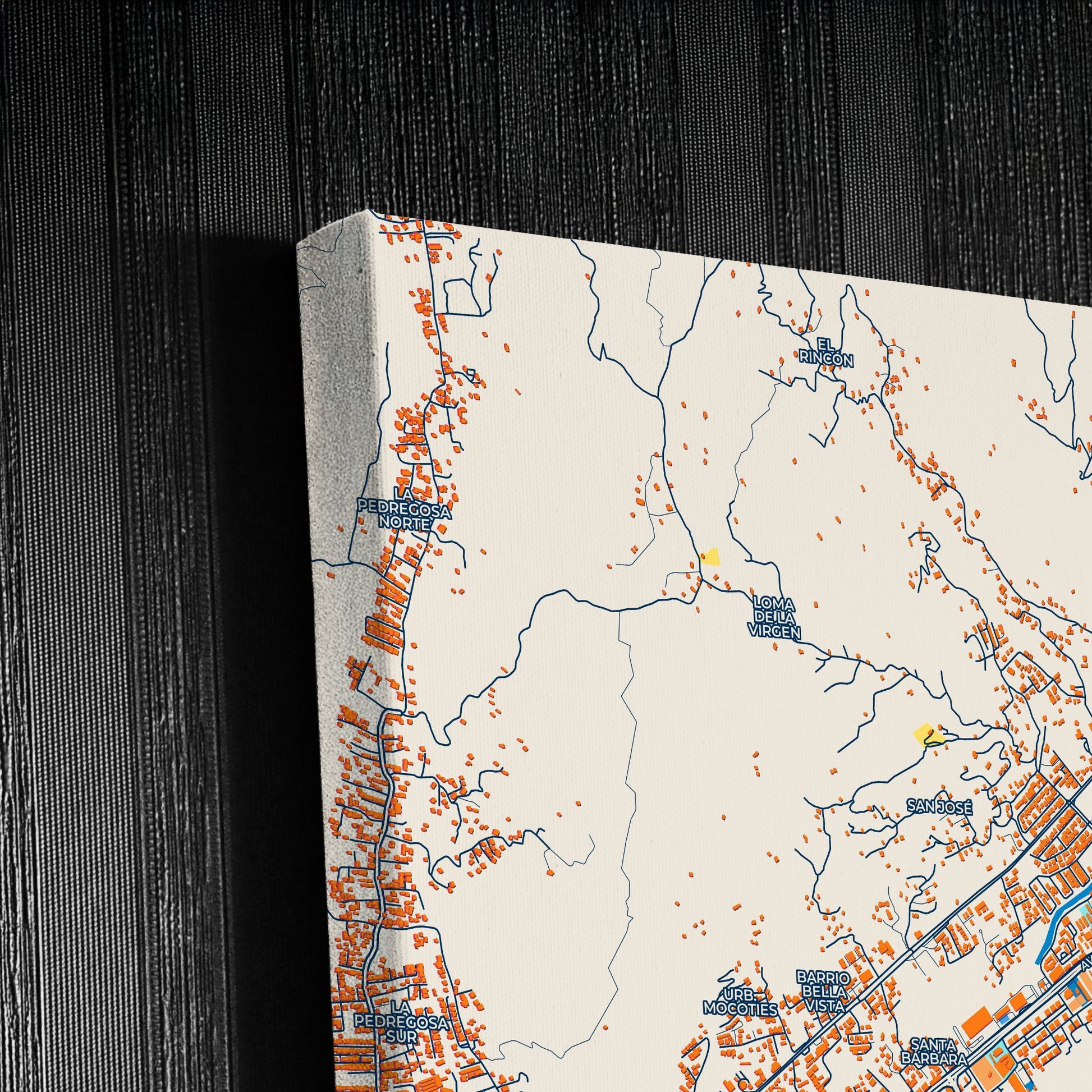 Merida Venezuela Colorful City Map Canvas Print Detail