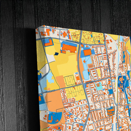 Merseburg Germany Colorful City Map Canvas Print Detail