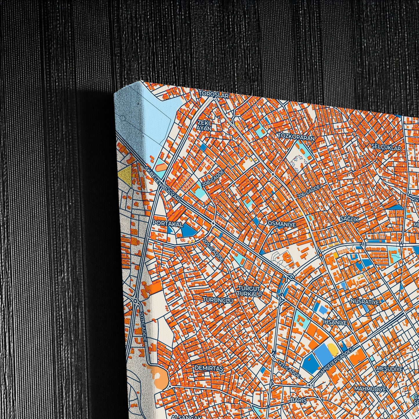 Mersi̇n Turkey Colorful City Map Canvas Print Detail