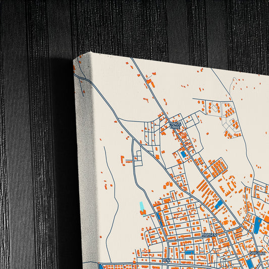 Merzifon Turkey Colorful City Map Canvas Print Detail