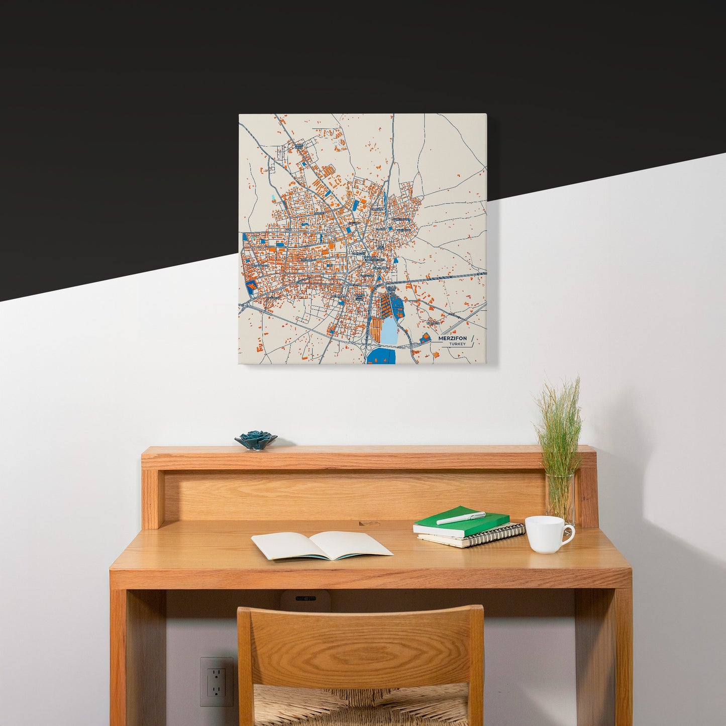 Merzifon Turkey Colorful City Map Canvas Print Scene