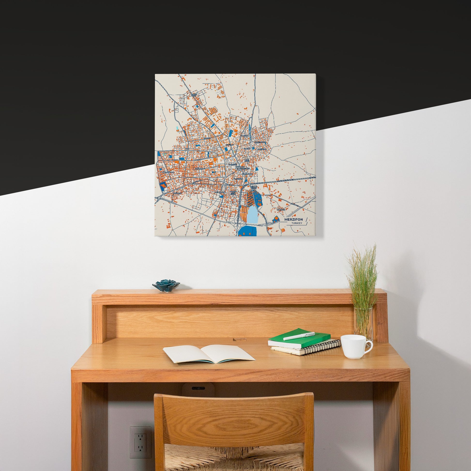 Merzifon Turkey Colorful City Map Canvas Print Scene