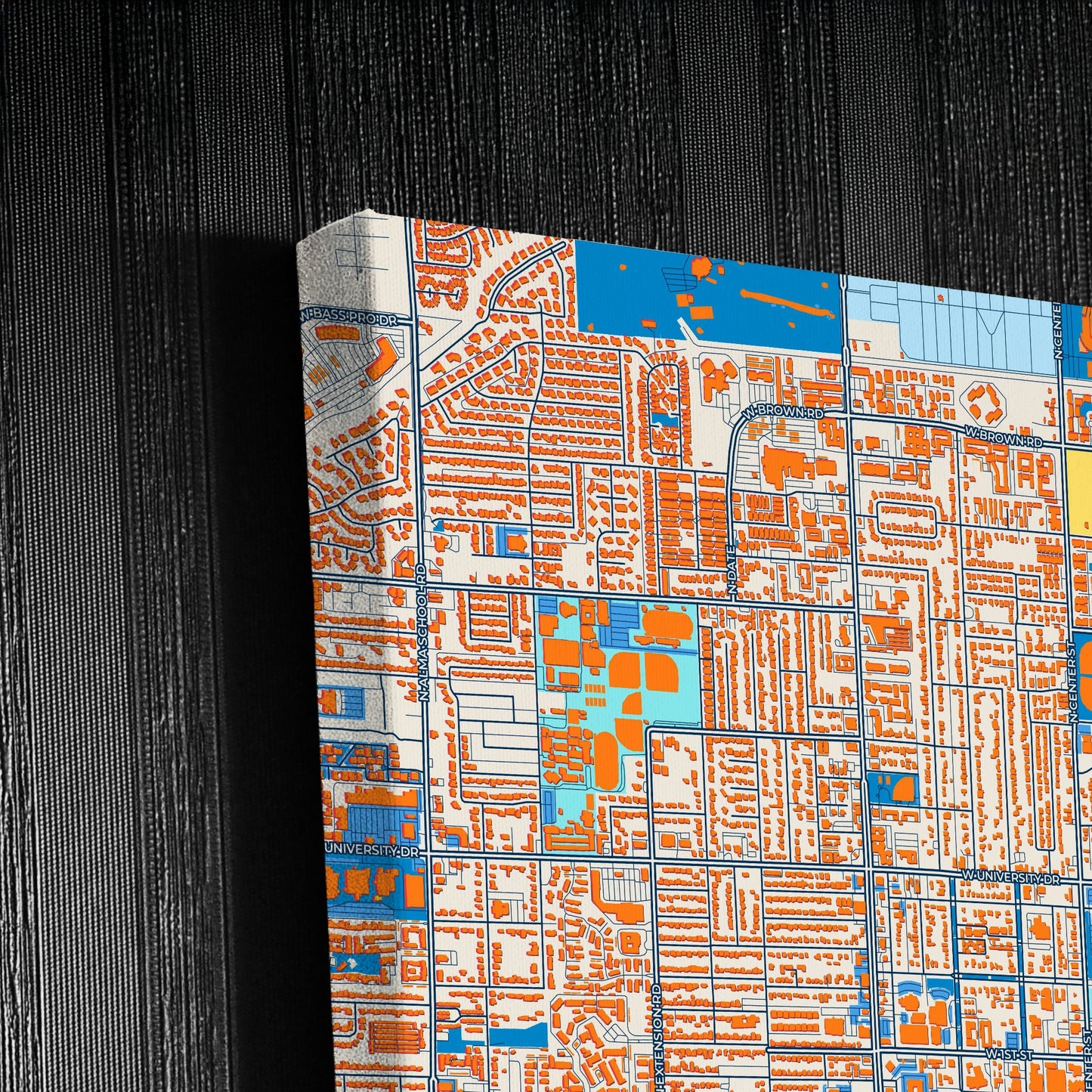 Mesa Arizona Colorful City Map Canvas Print Detail