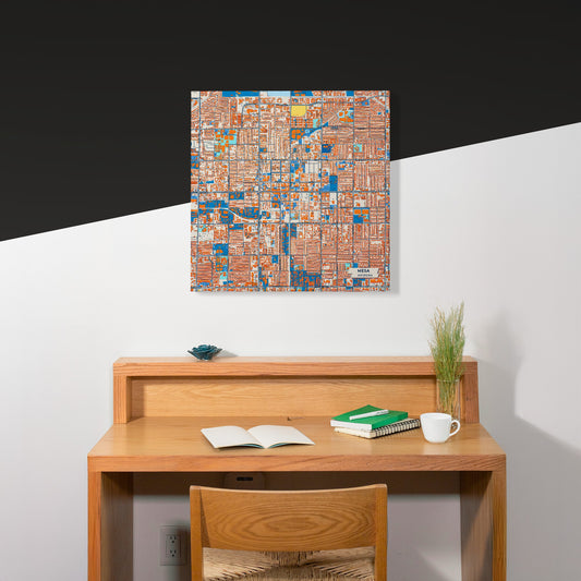 Mesa Arizona Colorful City Map Canvas Print Scene