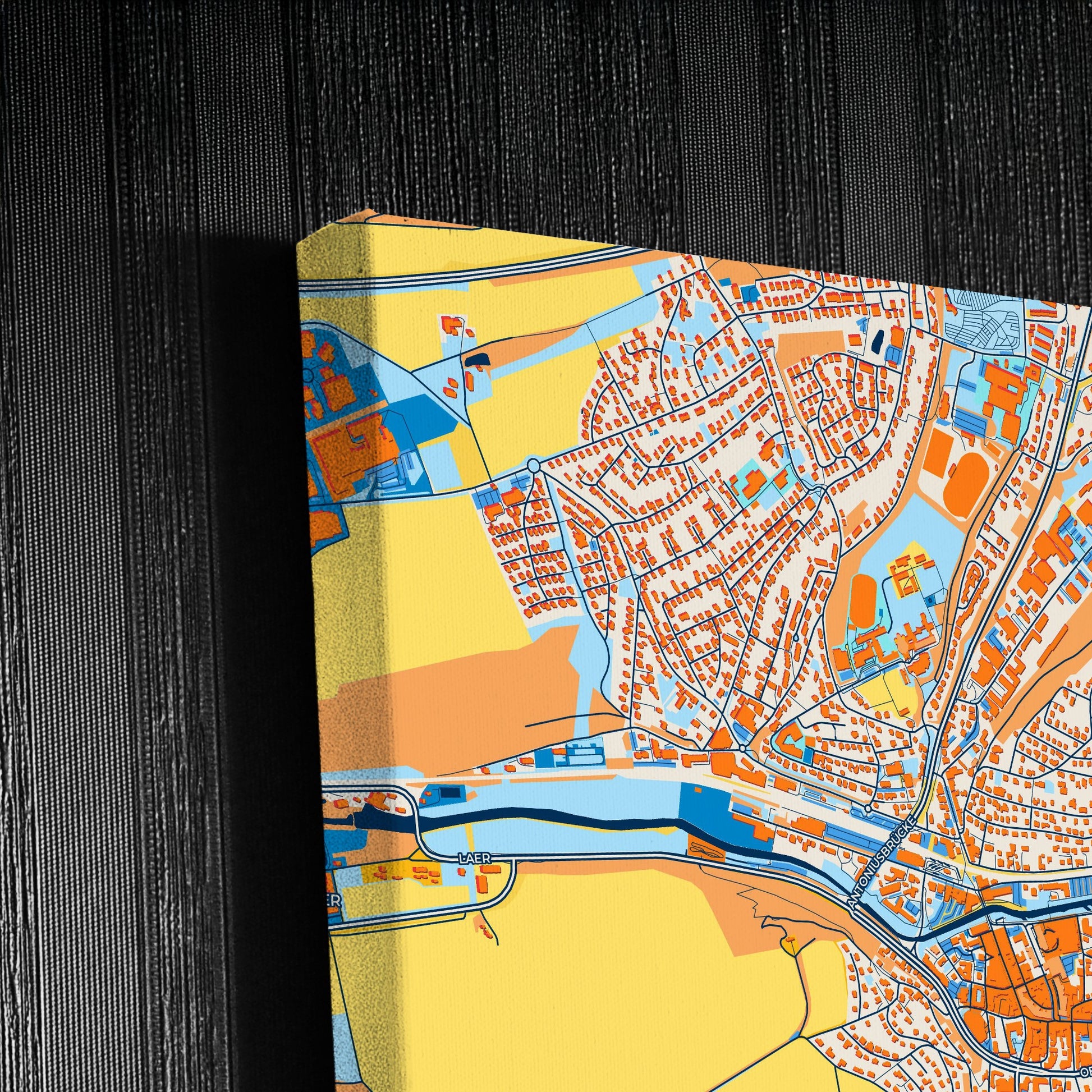 Meschede Germany Colorful City Map Canvas Print Detail