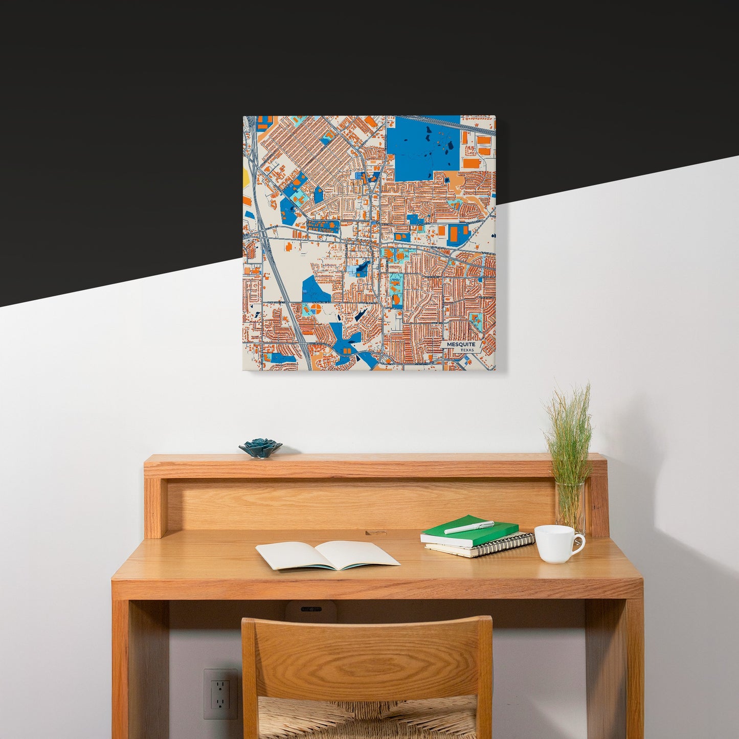 Mesquite Texas Colorful City Map Canvas Print Scene